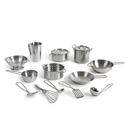 Role Play Kitchen Stainless Steel Cookware Set  hi\-res