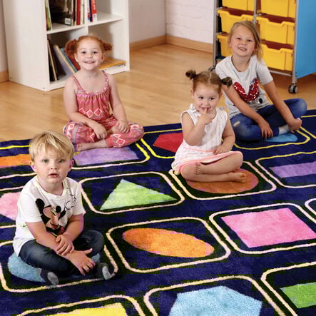 Geometric Shapes Square Placement Carpet 3 x 3m  hi\-res