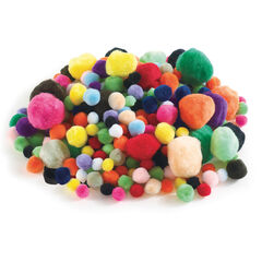 Colourful Assorted Pom Poms 300pk  Colourful Assorted Pom Poms 300pk  hi-res