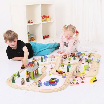 Small World Wooden Town Road and Rail Set  hi\-res