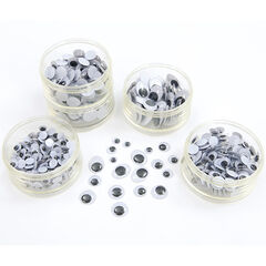 Wiggly Eyes Stack Pack 560pk Black and White Eyes  hi-res