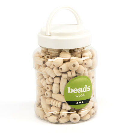 Natural Wooden Beads Tub Assorted 400ml  hi\-res