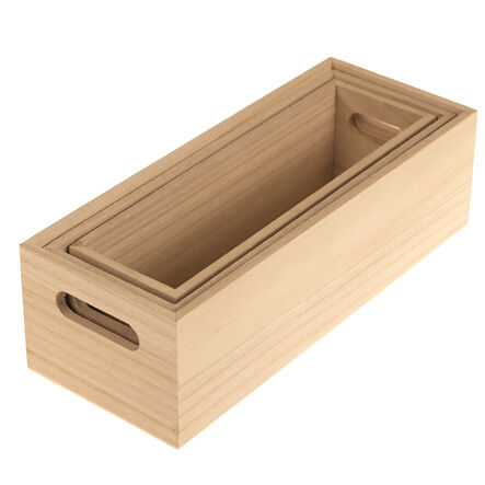 Wooden Storage Boxes 3pk  hi\-res