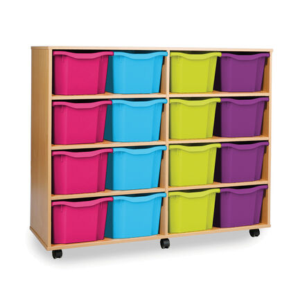 Mobile Tray Storage Unit W\/ 16 Extra Deep Trays  hi\-res