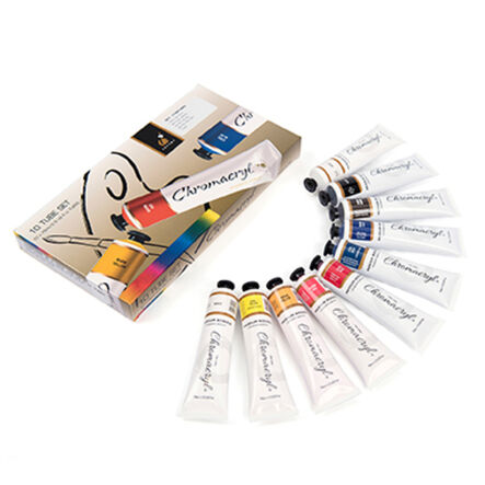 Chromacryl Acrylic Paint Tubes Assorted 75ml 10pk  hi\-res