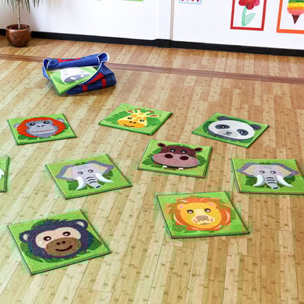 Zoo Animals Mini Placement Carpet Squares 30pk  hi\-res