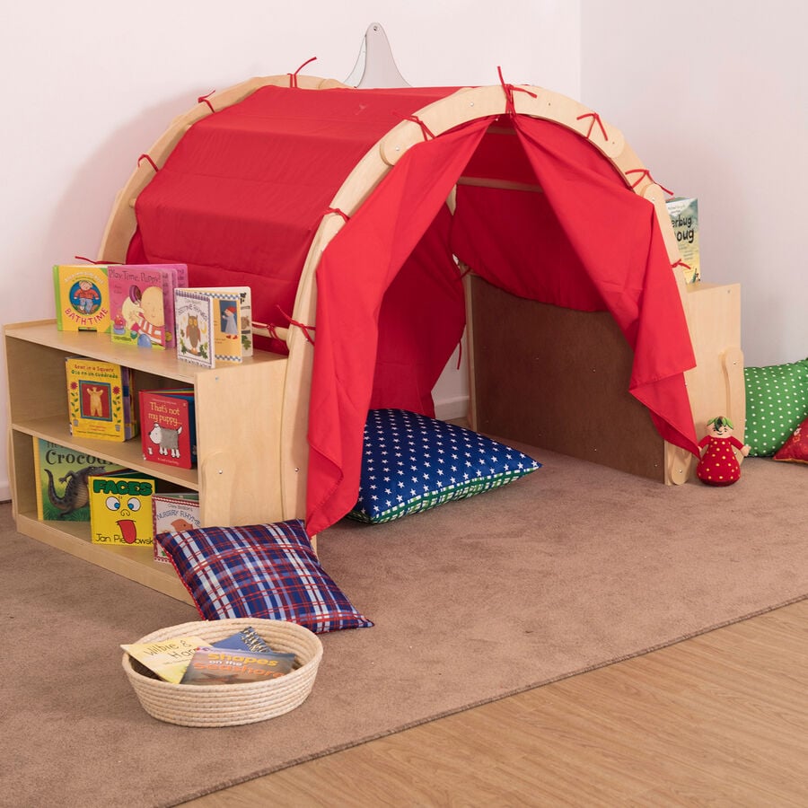 Wooden Framed Playtent with Book Storage | Early Years Furniture | TTS