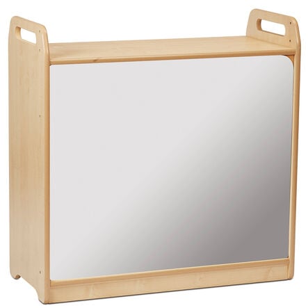 Lockable Storage Cupboard with Display \x26 Mirror Back  hi\-res