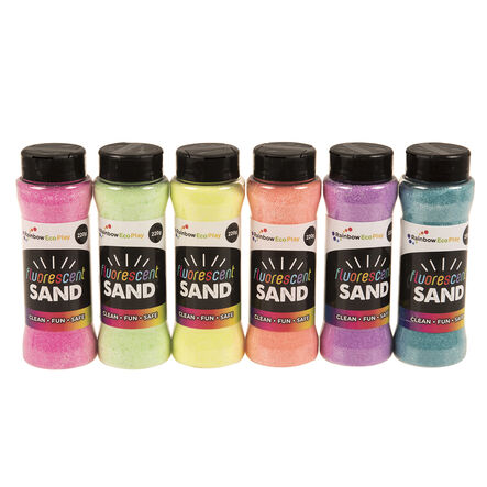 Rainbow ECO Craft Sand Shakers Assorted 6pk Fluorescent Fluorescent hi\-res