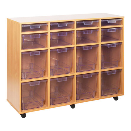 Crystal Clear Mobile Tray Unit with 32 Shallow Trays  hi\-res