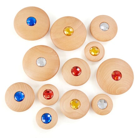 TTS Sensory Wooden Jewel Pebbles 12pk  hi\-res