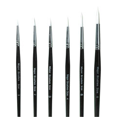 White Sable Substitute Paint Brushes 10pk  White Sable Substitute Paint Brushes 10pk  hi-res