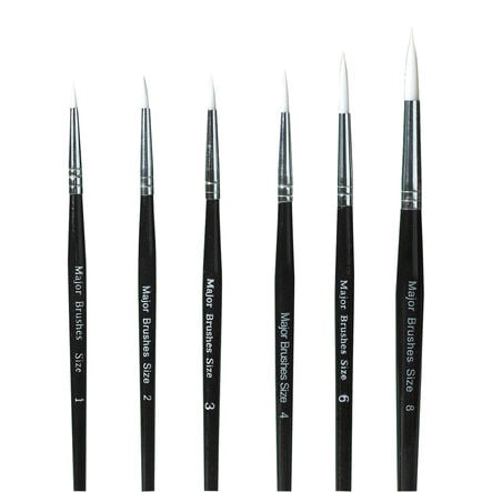 White Sable Substitute Paint Brushes 10pk  hi\-res