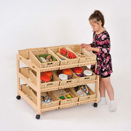 Tilted Wicker Basket Tidy With 18 Baskets  hi\-res