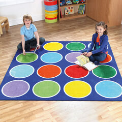 Rainbow Circle Placement Floor Mat  Rainbow Circle Placement Floor Mat  hi-res