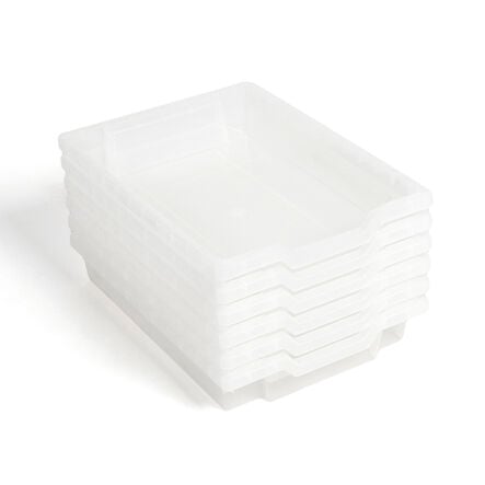 Gratnells Storage Trays 6 Pack Clear Shallow Clear hi\-res