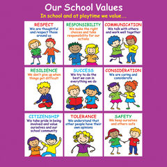 Positive Playtime Wall Sign Our School Values  hi-res