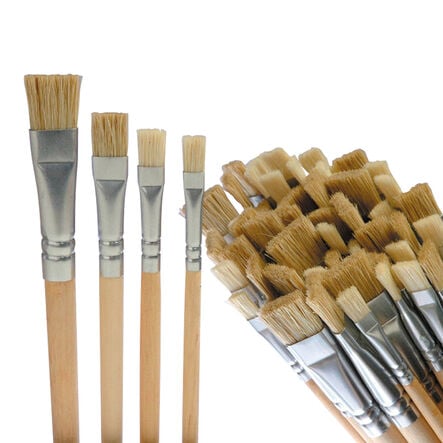 Hog Hair Flat Paint Brushes Assorted 60pk  hi\-res