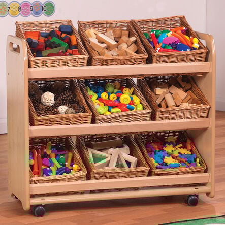 Tilted Tote Storage Trolley On Wheels  hi\-res