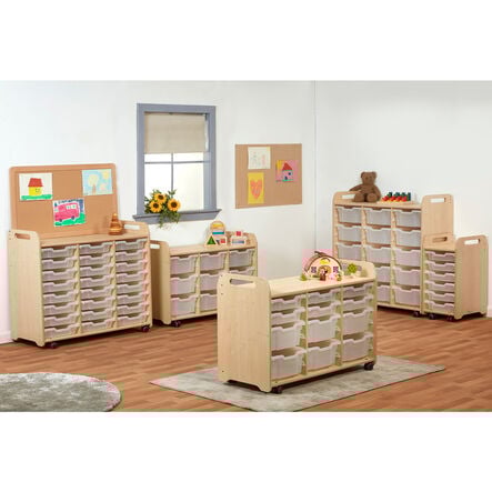 3 Column Tray Storage inc 15 Deep Translucent Trays  hi\-res