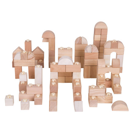 Natural Wooden Click Building Blocks 100pk  hi\-res