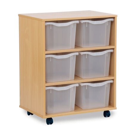 Mobile Tray Storage Unit W\/ 6 Extra Deep Trays  hi\-res
