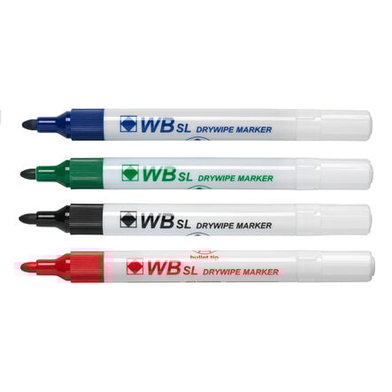 Budget Drywipe Pens Medium Tip Assorted 4pk  hi\-res