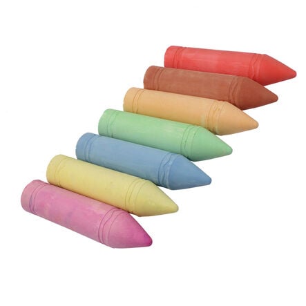 Giant Pavement Chalk Sticks Assorted 7pk  hi\-res