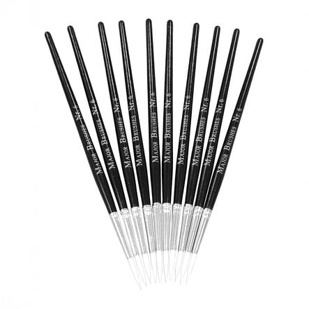 White Sable Substitute Paint Brushes 10pk  hi\-res