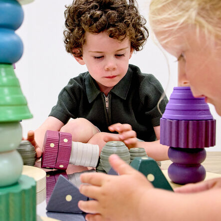 TTS Tonal Wooden Magnetic Stacking Shapes 12pk  hi\-res