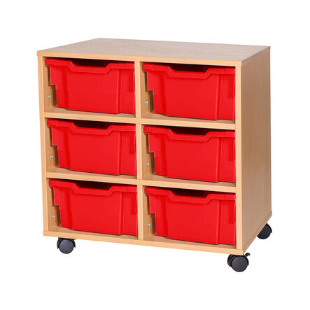 Mobile Double Tray Storage Unit 6 Deep  hi\-res
