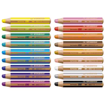 Stabilo Woody 3 in 1 Jumbo Colouring Pencils 18pk  hi\-res