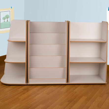 Free Standing Book Unit and Shelving Set Grey  hi\-res