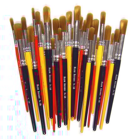 Golden Nylon Round Paint Brushes Assorted 30pk  hi\-res