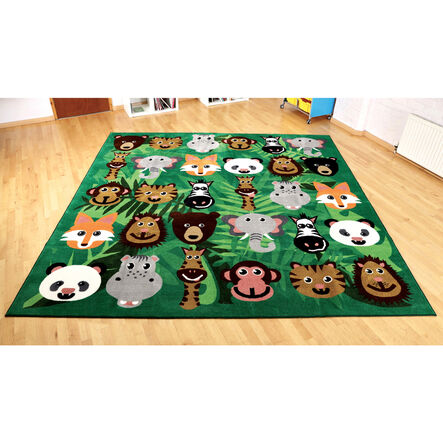 3m x 3m Wild Animals Square Placement Rug  hi\-res