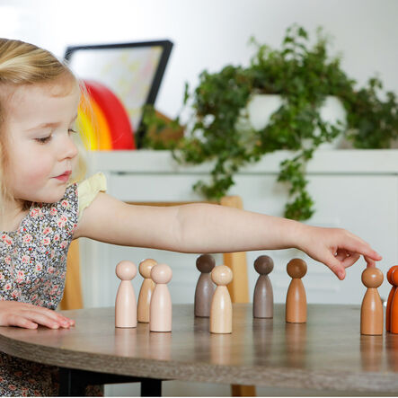 Wooden Multicultural Peg People 10pk  hi\-res