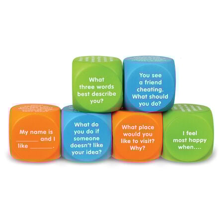 Learning Resources Let\'s Talk Wellbeing Cubes  hi\-res