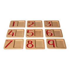 Wooden Number Trays 9pk  Wooden Number Trays 9pk  hi-res