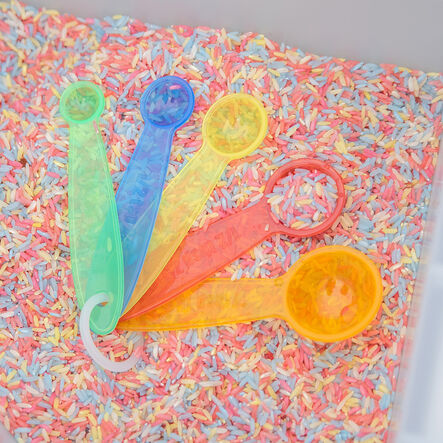 Translucent Rainbow Sand Water Colour Measuring Spoons 5pk  hi\-res