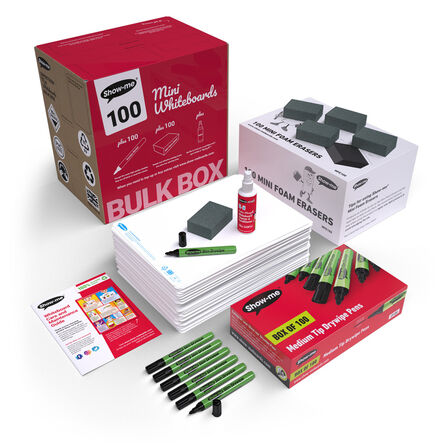 Show\-me® Original A4 Plain Dry Wipe Boards Class Kit  hi\-res