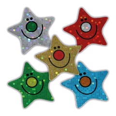 Sparkly Smiley Star Stickers 125pk  hi-res