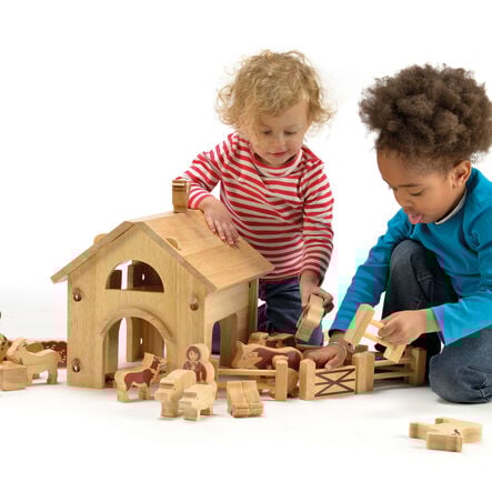 Natural Wooden Barn and Farm Set  hi\-res