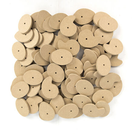 Assorted Wooden Cams 4mm Hole 90pk  hi\-res