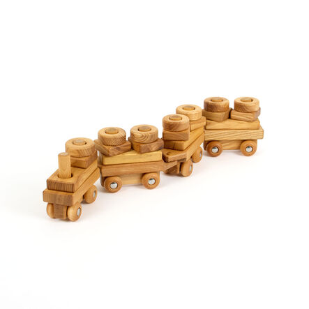 TTS Wooden Toddler Train with Building Blocks  hi\-res