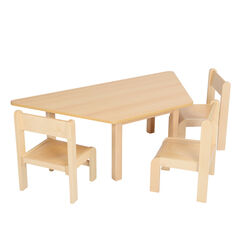 Essentials Beech Trapezoidal Table  Essentials Beech Trapezoidal Table  hi-res