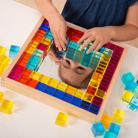 Construction Set Acrylic Gems and Mirror Tray  hi\-res