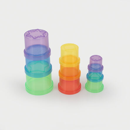 Translucent Rainbow Sand Water Play Stacking Cups 9pk  hi\-res