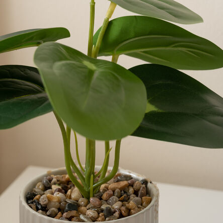 Artificial House Plants in White Ribbed Ceramic Pots 3pk  hi\-res