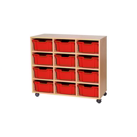 Mobile Triple Tray Storage Unit 12 Deep  hi\-res