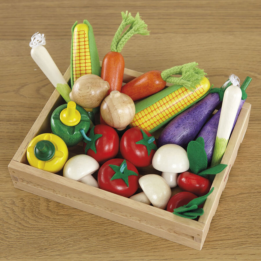 Wooden play fruit and vegetables hot sale
